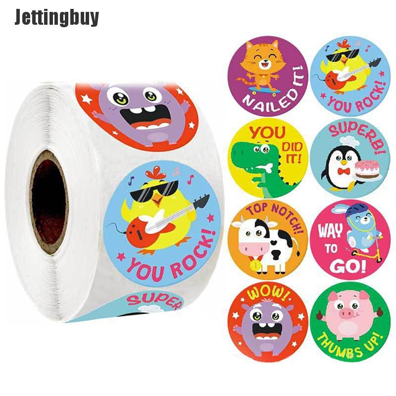 Jettingbuy 500PCs Kids Reward Stickers Encouragement Sticker Roll for Students Teachers