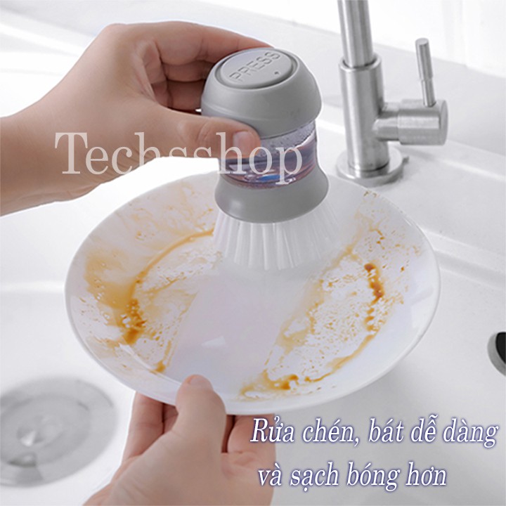 Cọ rửa chén dĩa có ống đựng nước rửa chén - Bàn chải chà rửa xoong nồi đa năng - Bộ dụng cụ rửa chén - Chà rửa nhà vệ sinh - Nhà tắm - Chà rửa nhà bếp