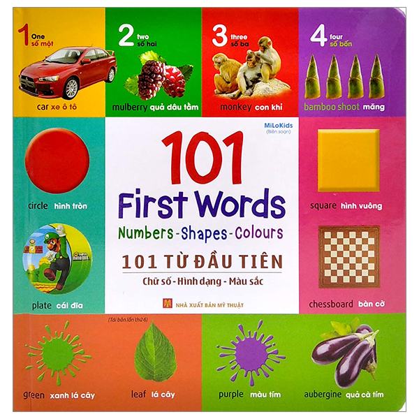 Fahasa - 101 từ đầu tiên: chữ số-hình dạng-màu sắc - 101 first words: numbers-shapes-colours