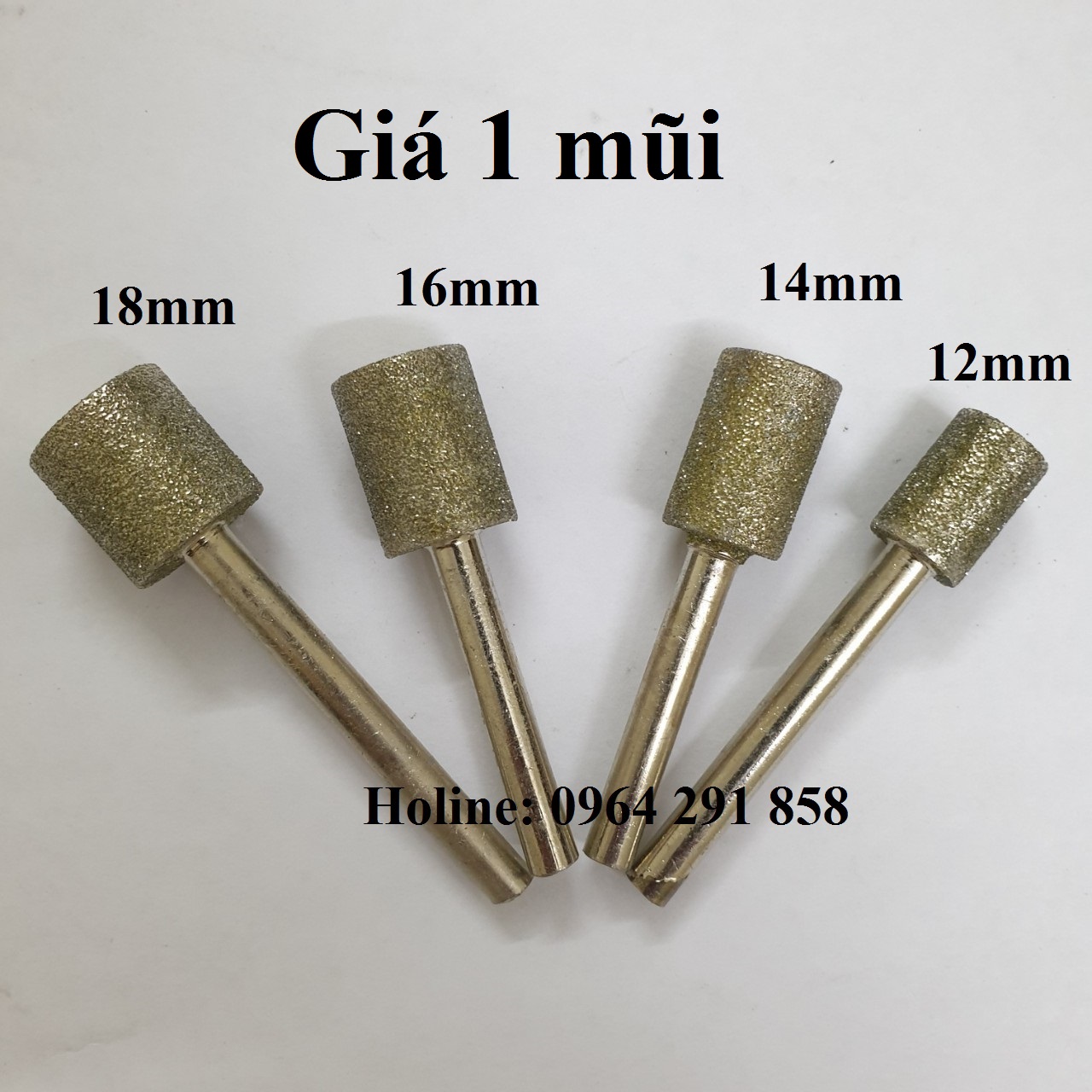 Đầu mài Kim Cương Mũi Trụ Siêu Cứng Trục 6mm (giá 1 mũi)