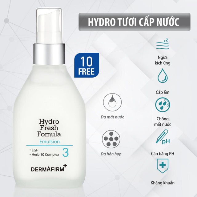 Hàng công ty - tinh chất hydro tươi sữa dưỡng cấp nước dermafirm hydro fresh formula dưỡng ẩm cấp tốc da mặt