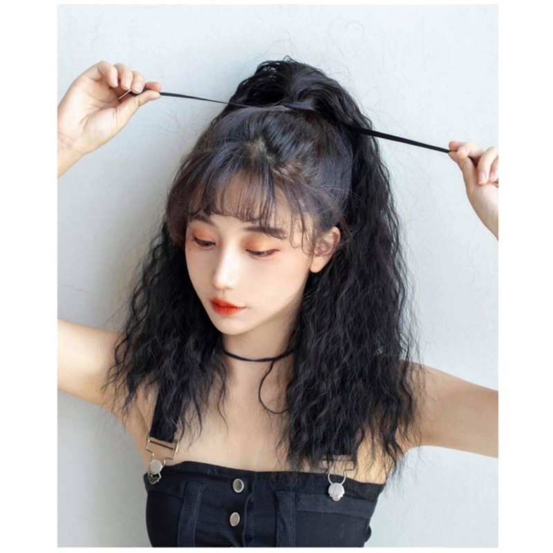 tóc giả nữ 😻FREESHIP😻tóc cột xù mì lửng- 0022 lửng