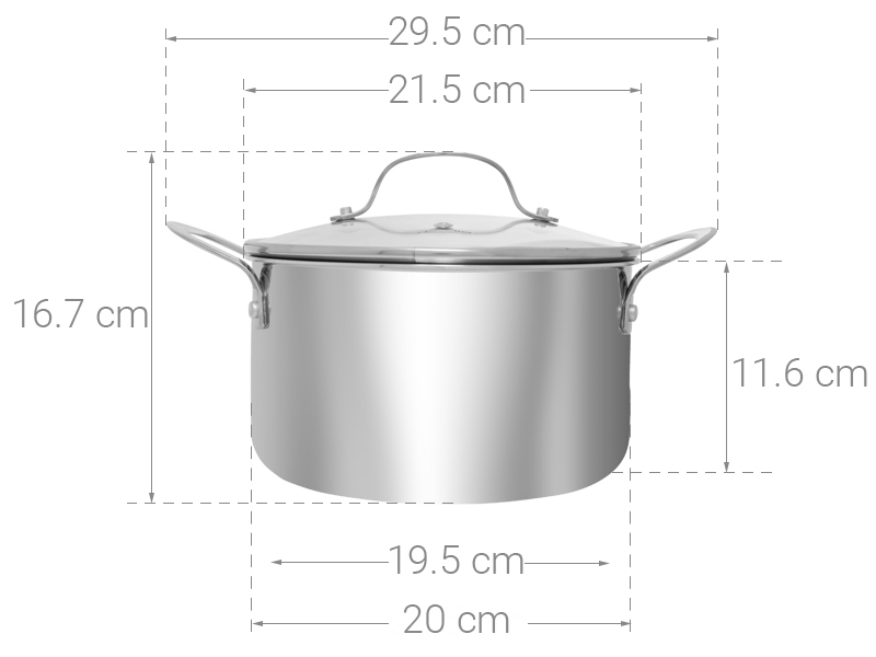 [HCM]Nồi inox 304 20 cm Elmich Tri-MaxIME62