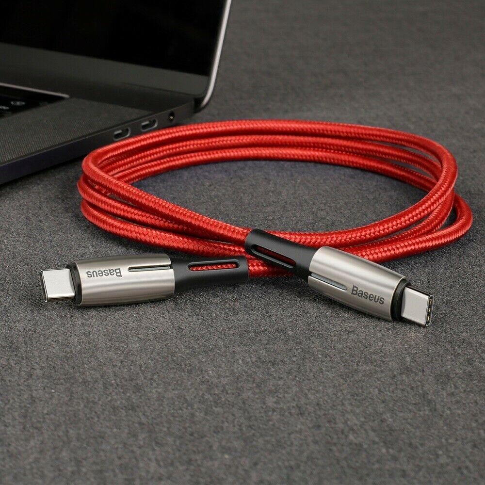 Cáp sạc nhanh & truyền Data Baseus Water Drop-Shaped Lamp C to C Dài 2M (3A, 20V, 60W, Power Delivery, QC3.0 Quick Charge Flash Charge & Data Cable )