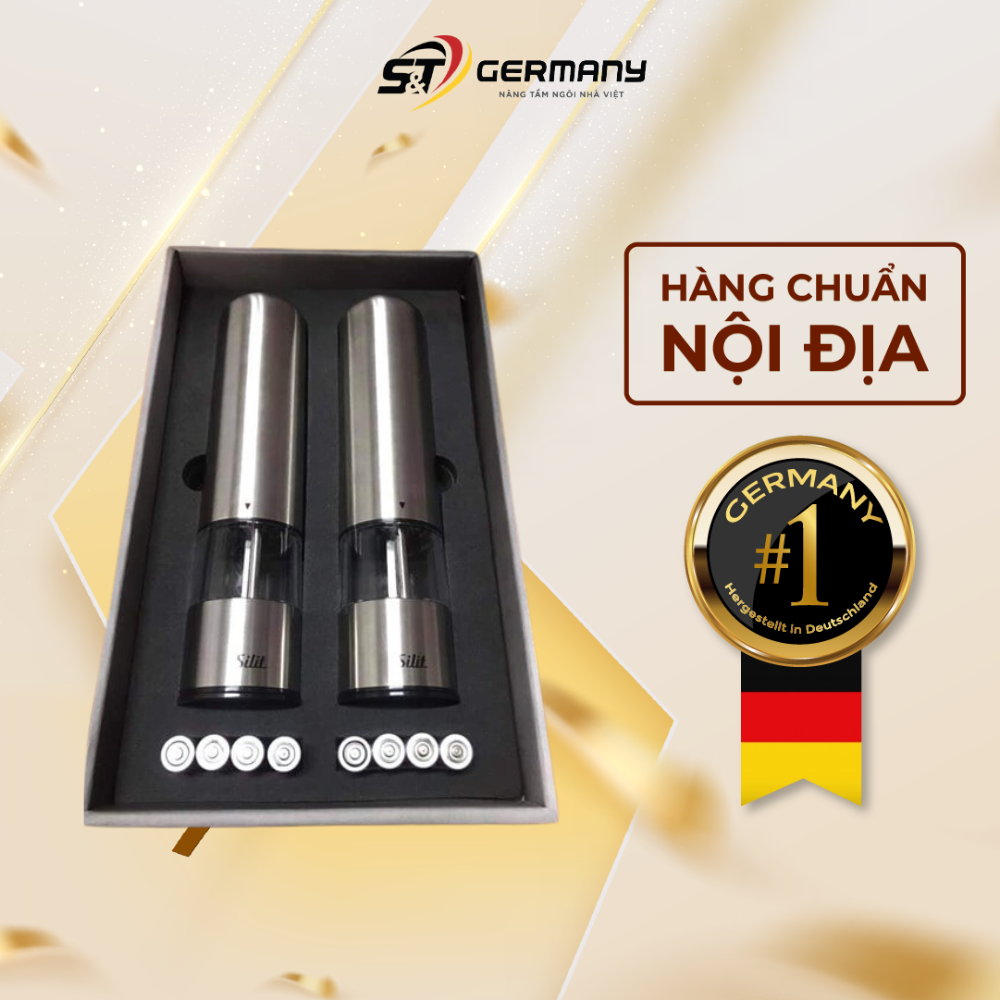 Set 2 máy xay muối, hạt tiêu silit nội địa đức chất liệu thép cao cấp germanysnt 370007