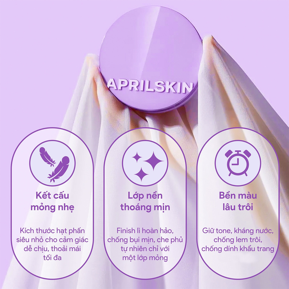 Phấn Nước Mỏng Nhẹ, Thoáng Mịn, Lâu Trôi April Skin Ultra Slim Cushion SPF 50+ / PA+++ 15g