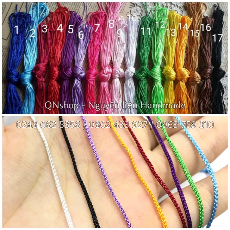 10m dây dù 1mm, 1 cuộn + 10m, nguyên liệu tết vòng chỉ đỏ, nguyên liệu tết vòng chữ,...