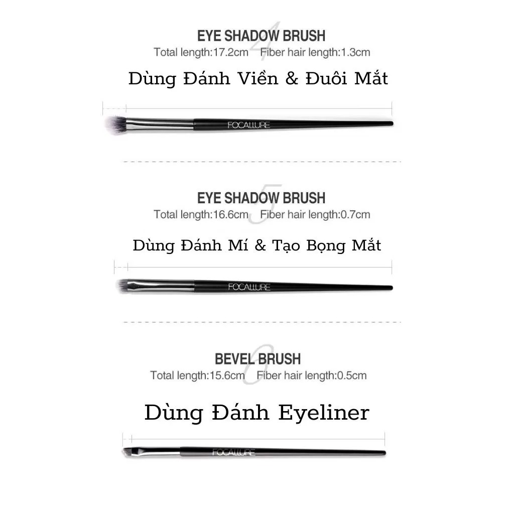 Cọ trang điểm FOCALLURE - 6 cọ