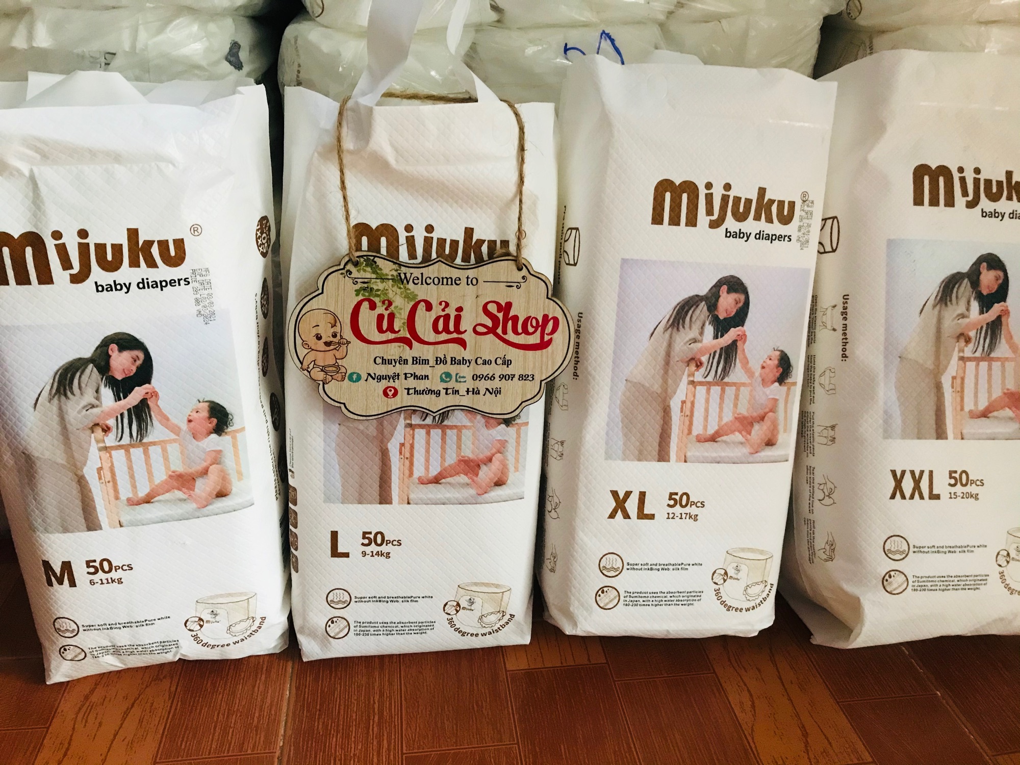 Bỉm Mijuku 100 miếng đủ size chính hãng