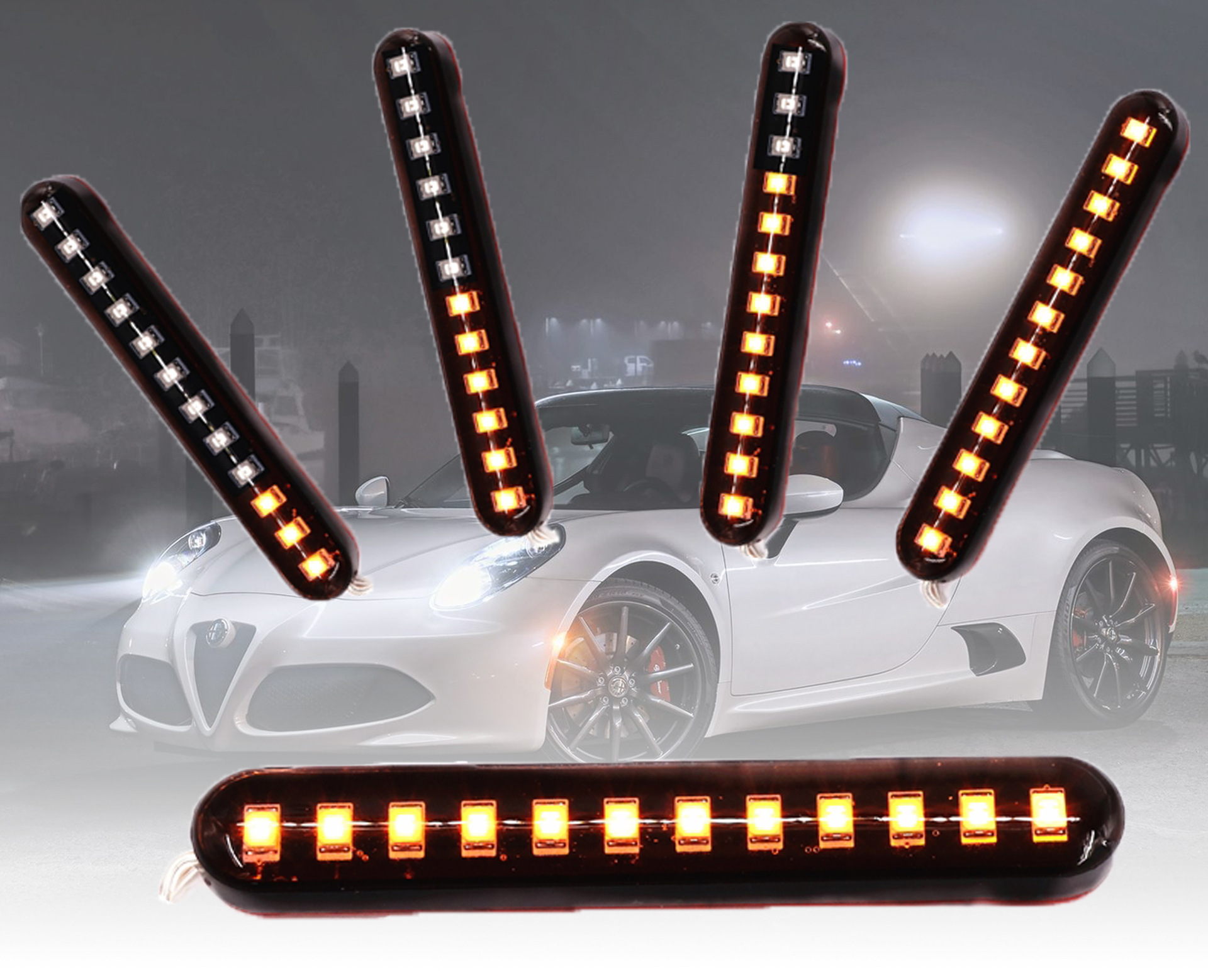 Cặp led xi nhan chạy đuổi chống nước dán 3M