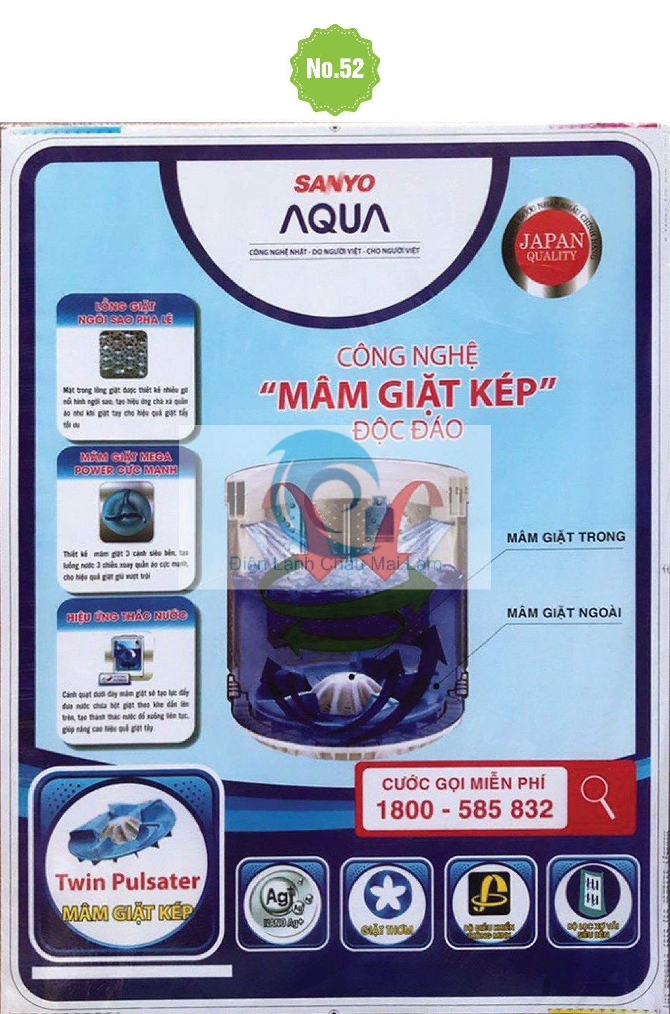 Miếng Dán/Tem Dán Máy Giặt