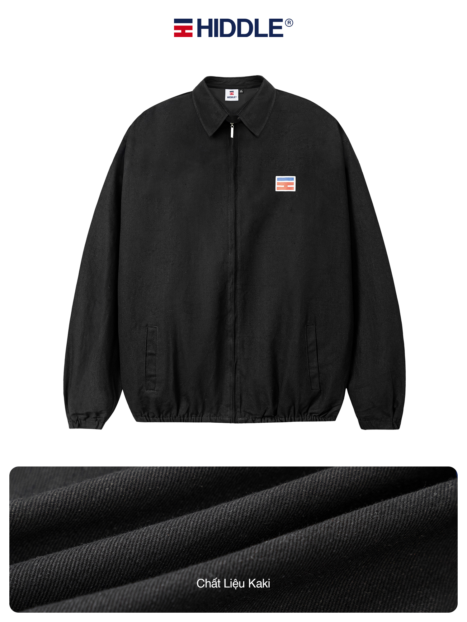 Áo Khoác Kaki Khóa Kéo Basic HIDDLE, Jacket Nam | H02-AK3