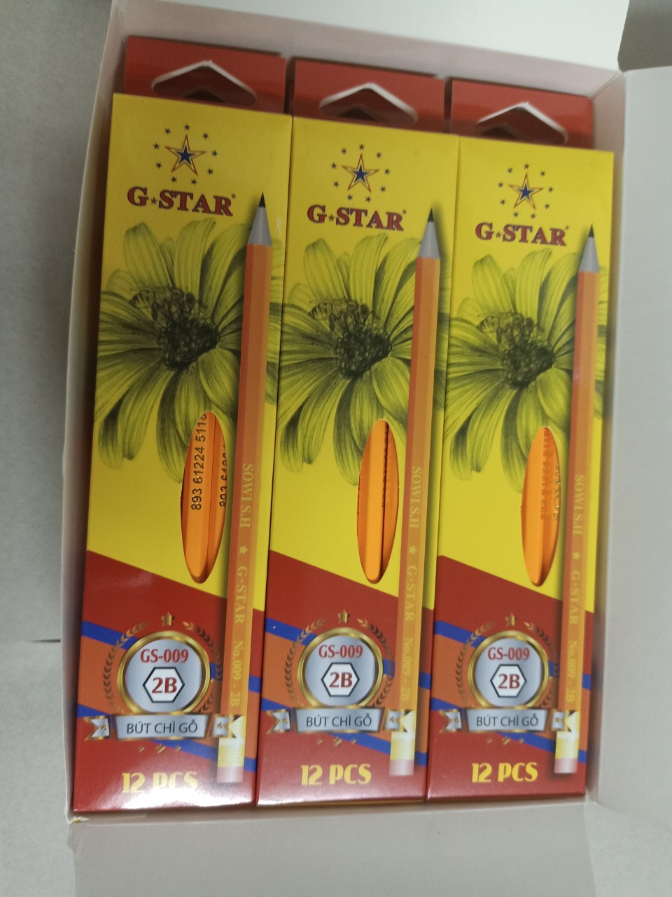 combo 12 cây Bút chì gỗ GS - 009 ruột 2B