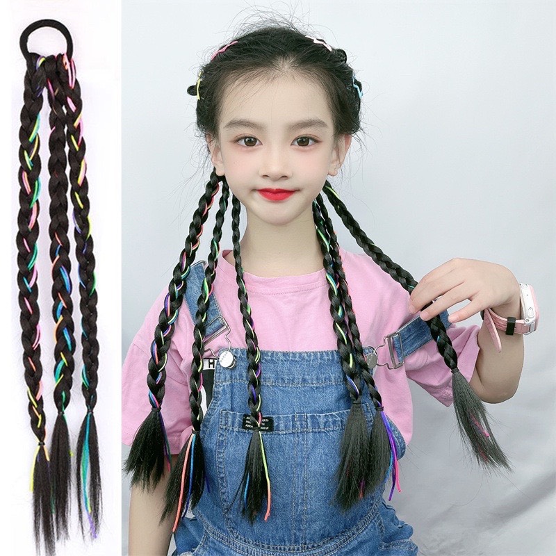 Cột tóc buộc tóc giả thắt bện dễ thương mẫu mới hottrend
