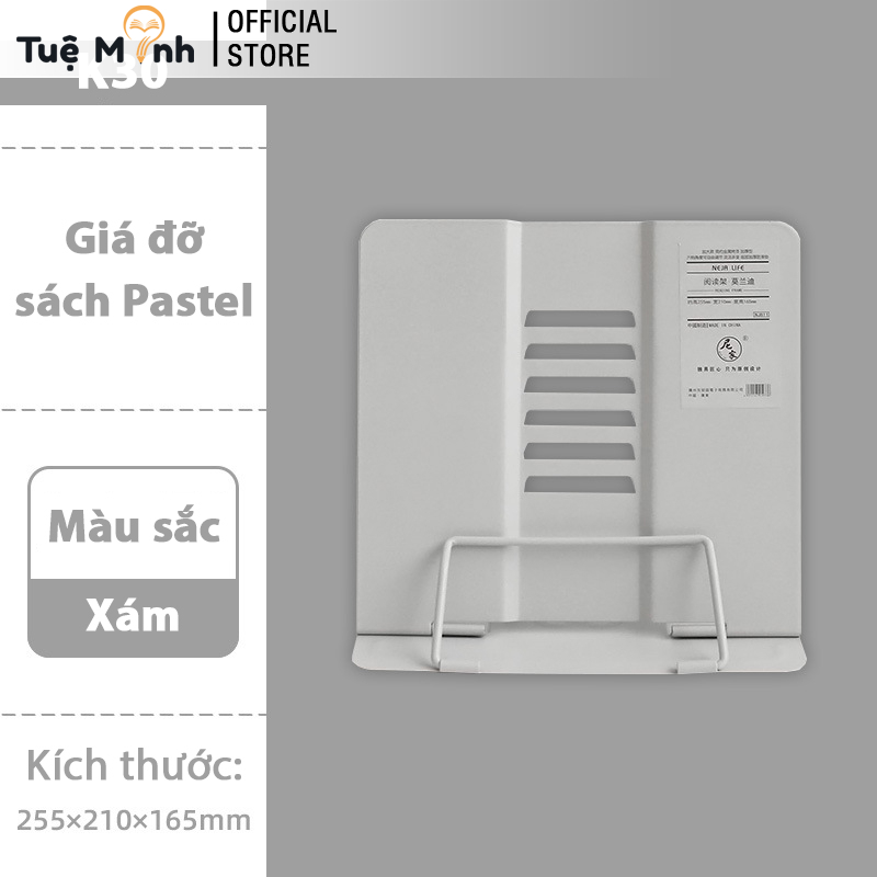 Giá Đỡ Kẹp Sách Kim Loại Pastel K30 Chống Cận Thị, Giữ Ipad, Điện Thoại Để Bàn- VPP Tuệ Minh