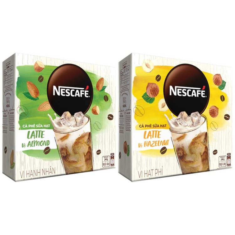 Combo 2 hộp cà phê hoà tan Nescafe latte sữa hạt (2 hộp x 20 gói x 24g)