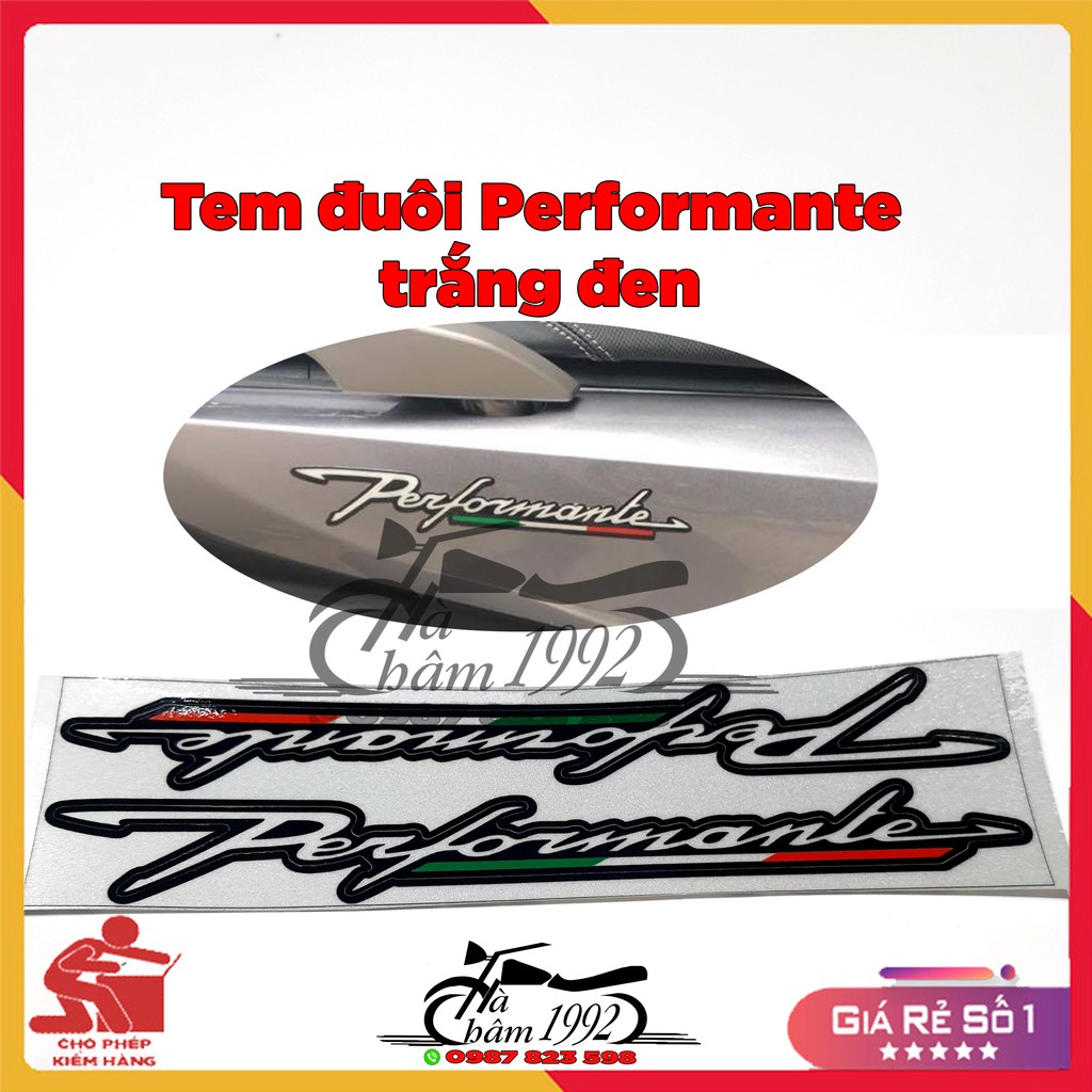 Tem Đuôi ( Tem Sườn) TRD, PERFORMANTE Dán Mọi Loại Xe Máy (Giá 1 Cặp)