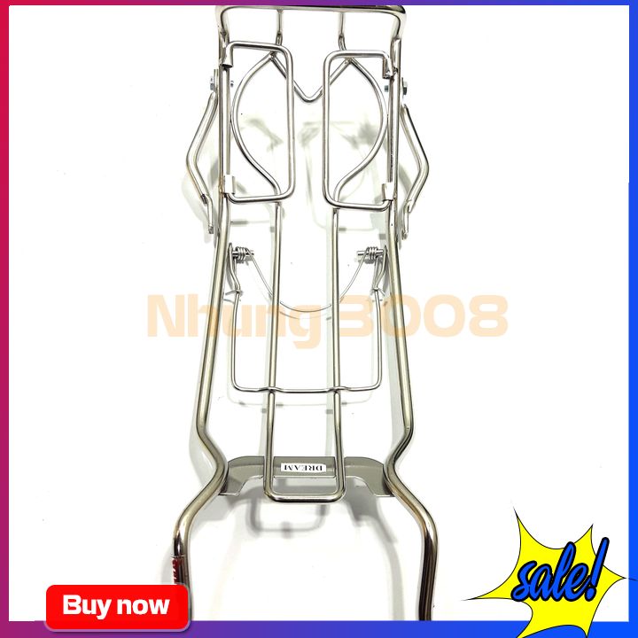 Baga giữa Inox  Gắn xe máy Dream 2 loại (8li, 10li)