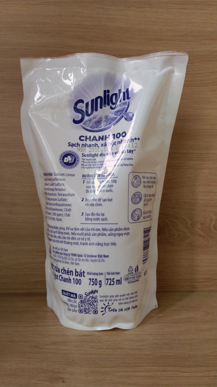 Nước Rửa Chén Sunlight Chanh Túi 750g / 2.6kg