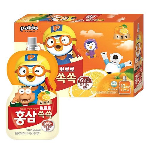 Nước Hồng Sâm Paldo Pororo Vị Cam 100ml