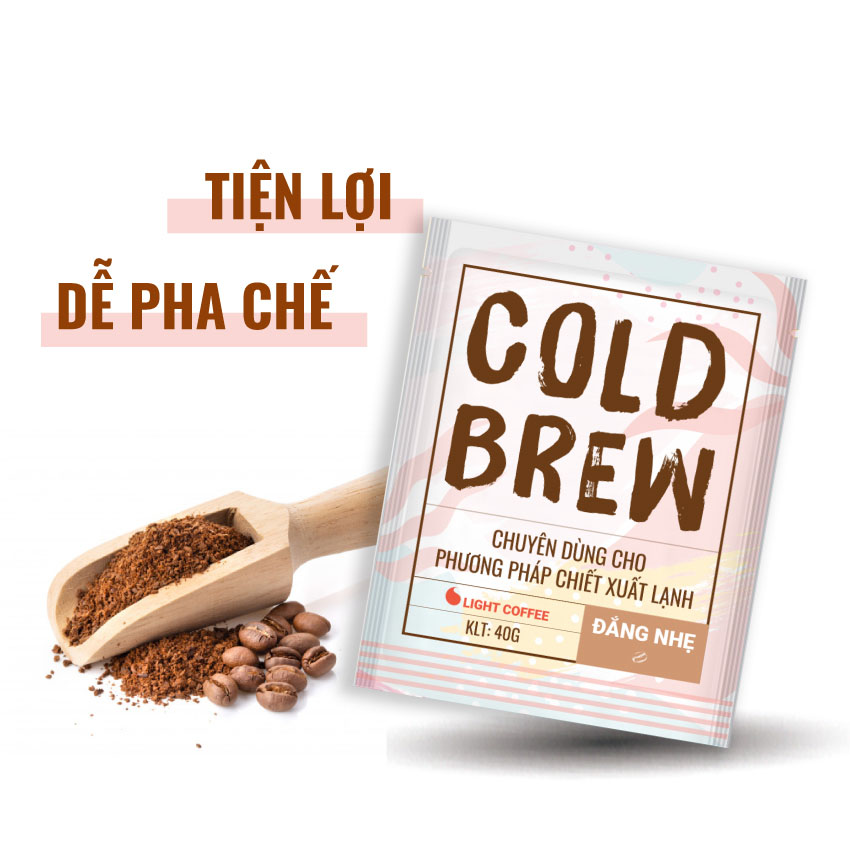 Cà phê pha Cold brew đắng ít Light Coffee  - túi 40gr - Lazcoin