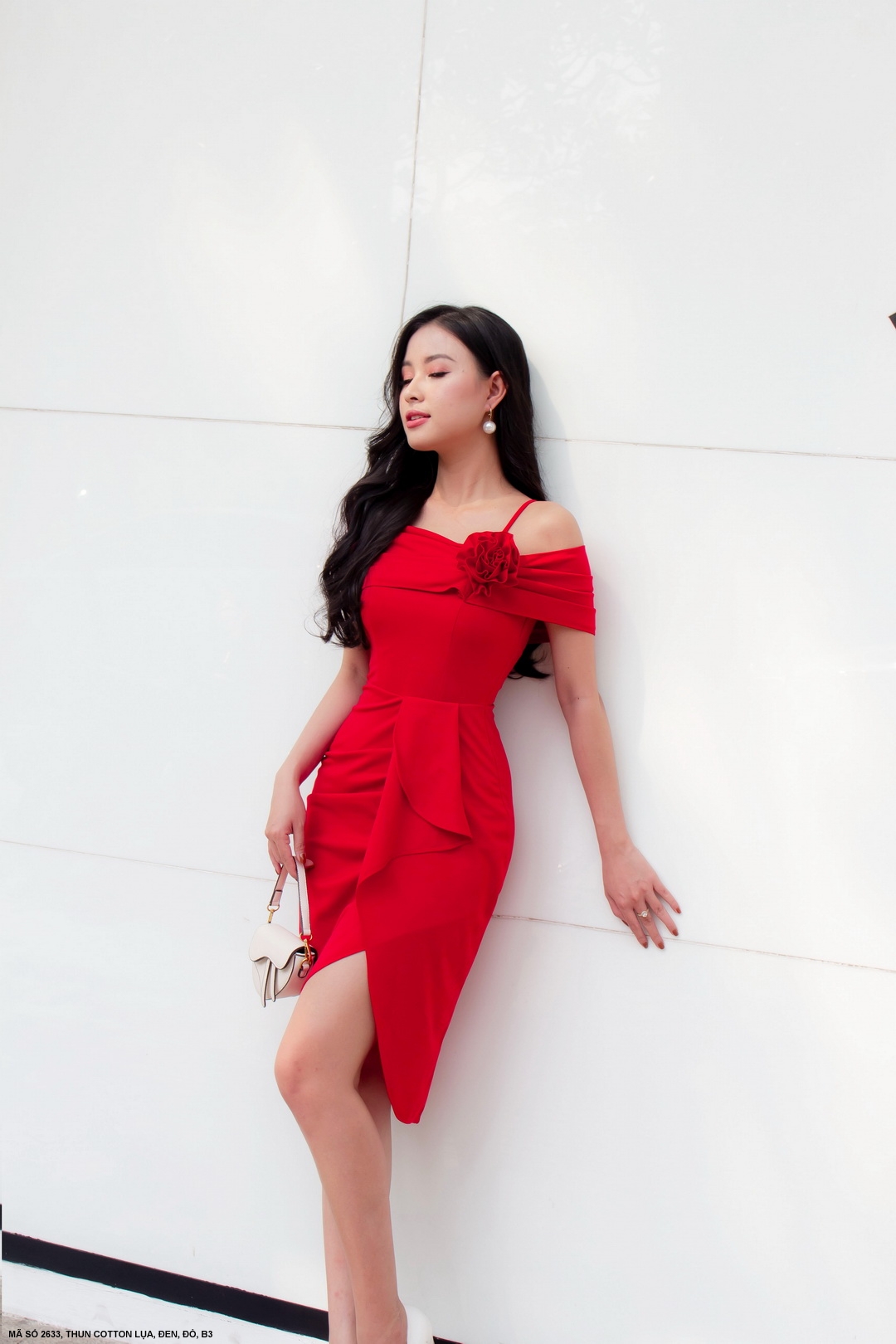 MYDU SHOP | MS 2633 – Đầm Trễ Vai Xếp Ly Dấu Bụng Thanh Lịch, Tôn Dáng