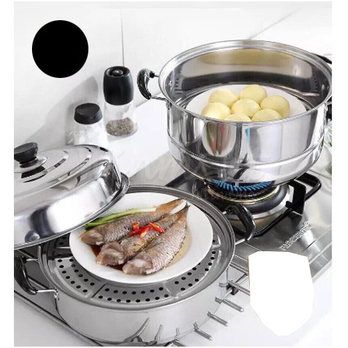 3-layer stainless steel steamer 28cm [Super durable] convenient - Can be folded - easily separated - Suitable for all types of cookers