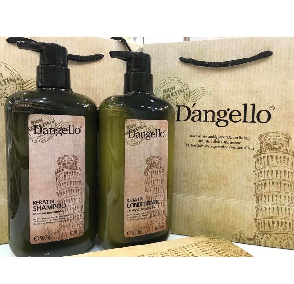 [DANGELLO] [CHÍNH HÃNG] cặp gội xả keratin dangello phục hồi [tóc] siêu mượt 500mlx2