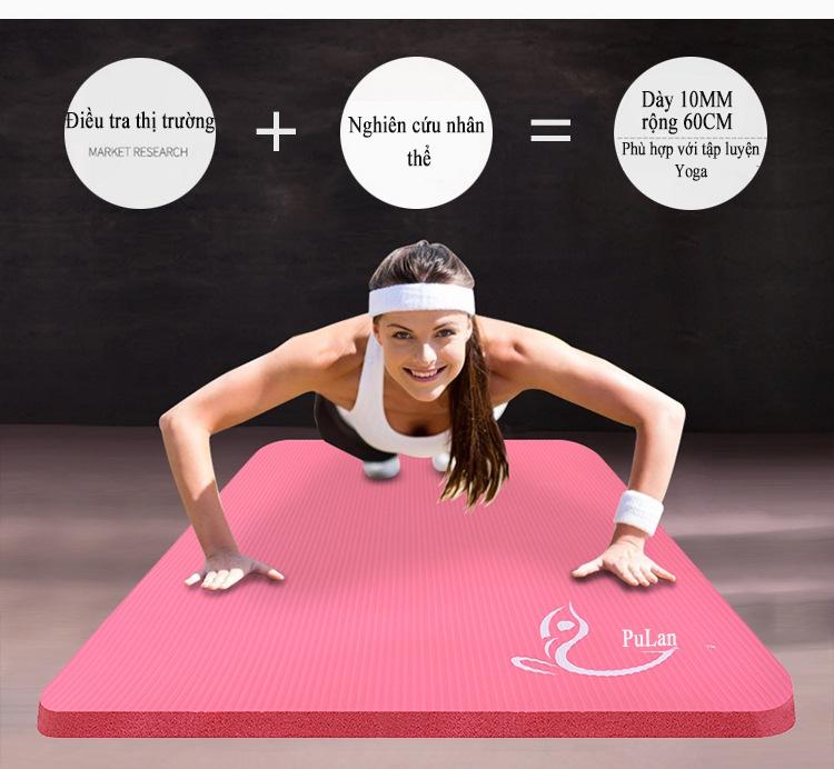 Bảng giá Thảm tập thể dục, GYM, Yoaga 10 mm chống trơn trượt, rộng rãi, hỗ trợ người mới bắt đầu, giảm chấn thương trong quá trình tập luyện
