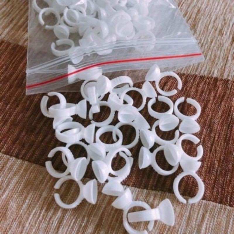 (100 cái) Nhẫn đựng mực, keo nối mi
