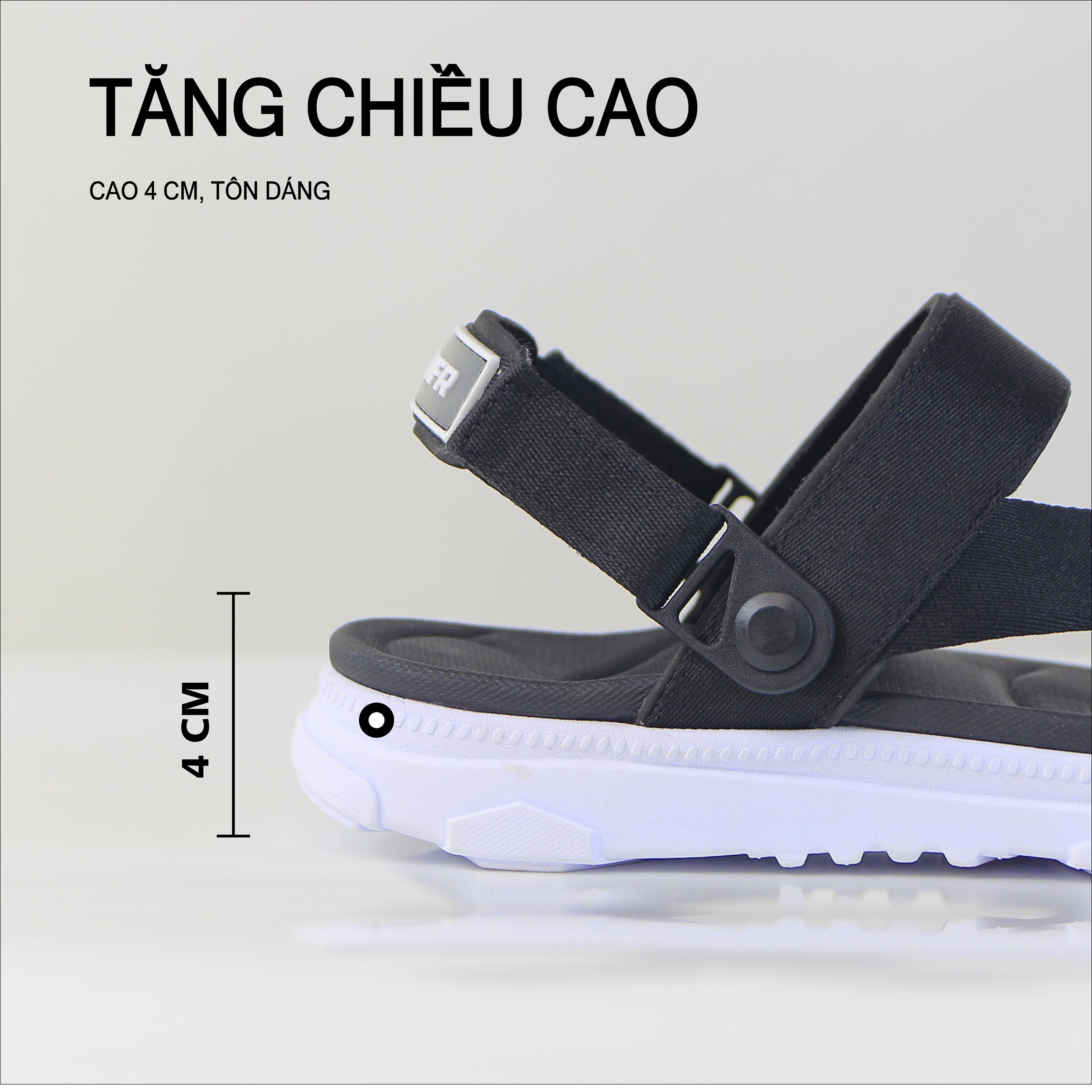 Giày Sandal SYNDER SD2 Màu Đen Trắng [ kèm hộp + vớ ]