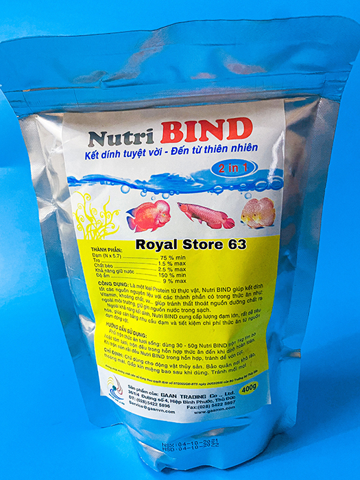 Chất kết dính Nutri Bind trộn tôm, tim bò cho cá cảnh