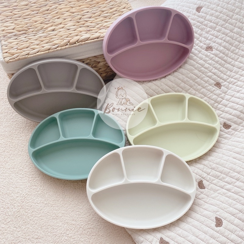 Khay ăn dặm silicone cao cấp Bluemama Hàn Quốc