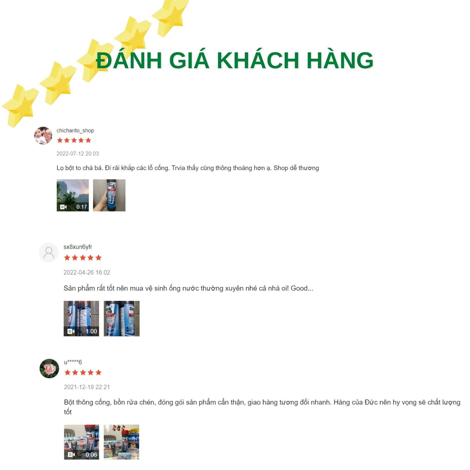 Bột thông cống Denkmit 600gr nội địa Đức