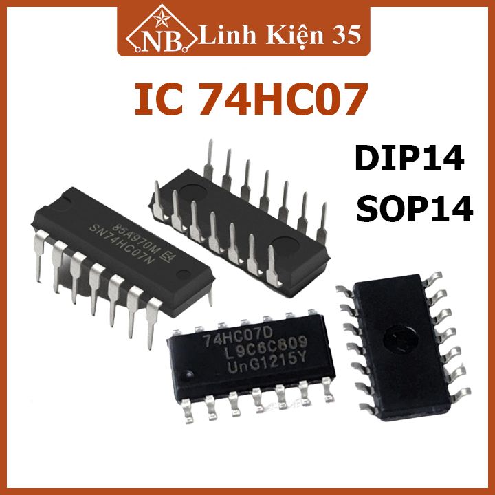 IC 74HC07 14 chân cắm DIP14/ chân dán SOP14