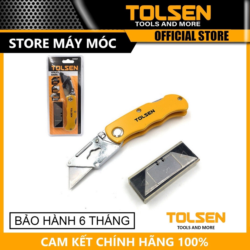 Dao rọc giấy 61x19mm kèm 5 lưỡi tolsen 30007