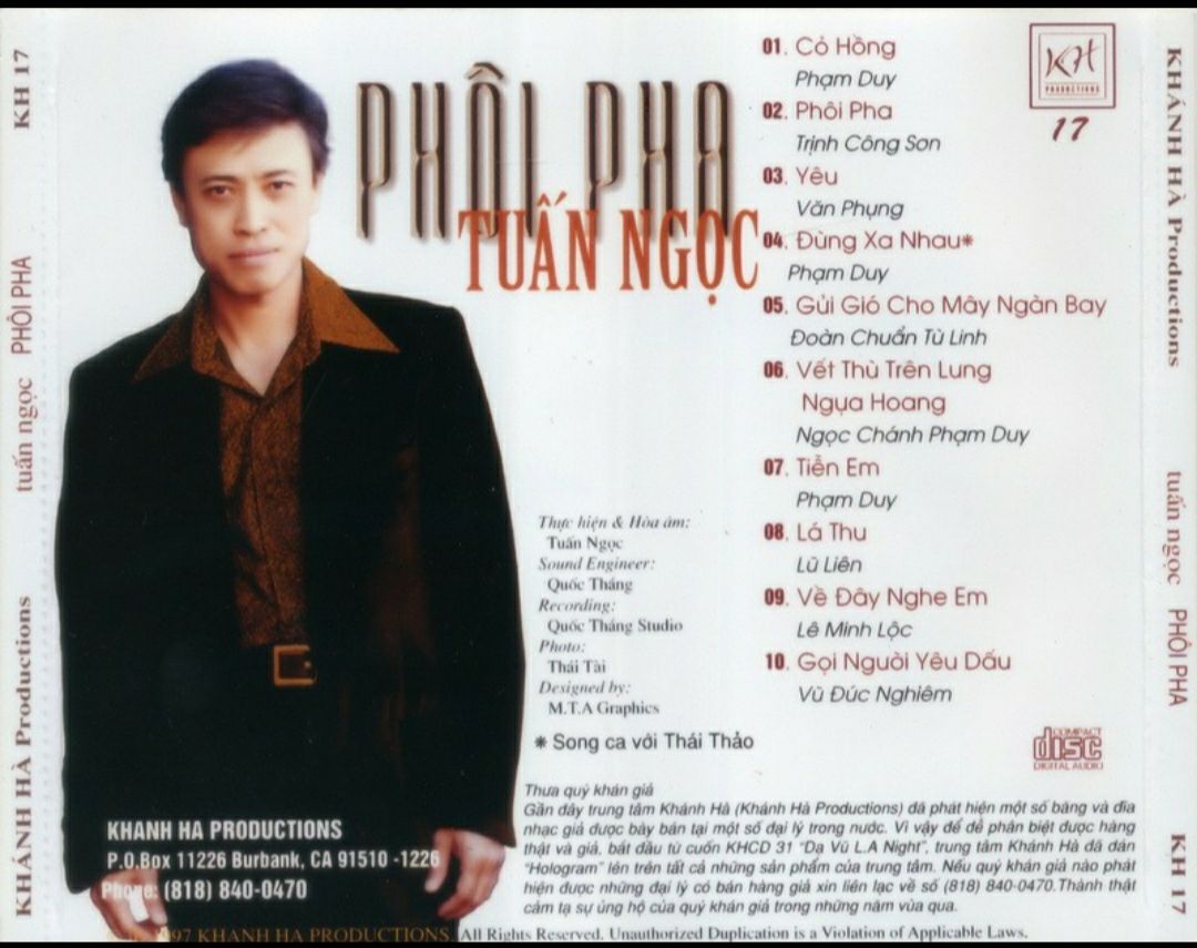 Bộ 5 cd Tuấn Ngọc Mitsubishi phono