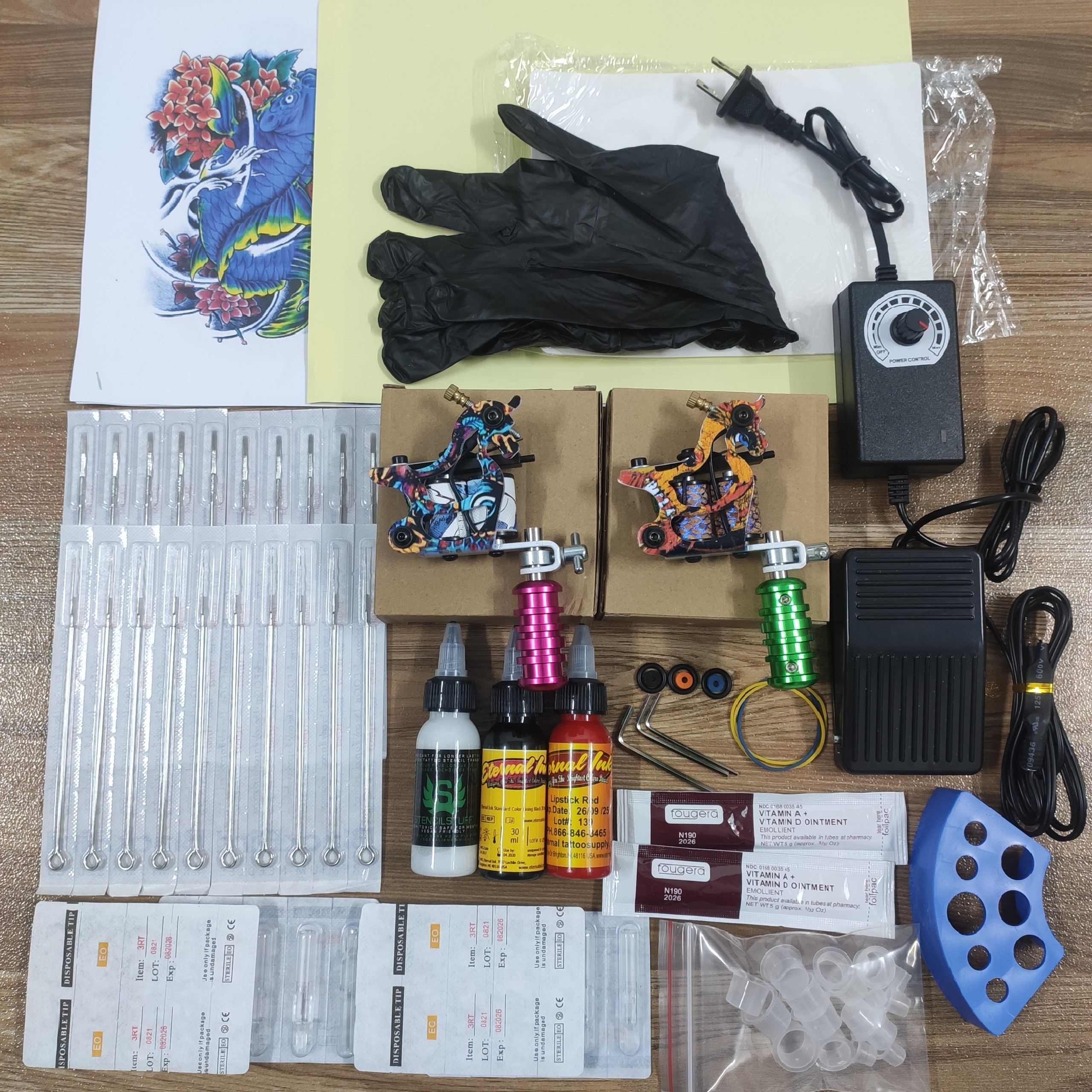 Combo bộ 2 Máy Xăm học viên Dragon kèm full phụ kiện