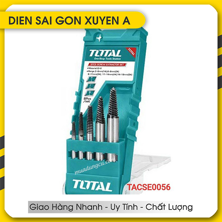 Bộ 5 mũi taro lấy ốc gãy Total TACSE0056 INGCO ASE008 - Điện Sài Gòn Xuyên Á