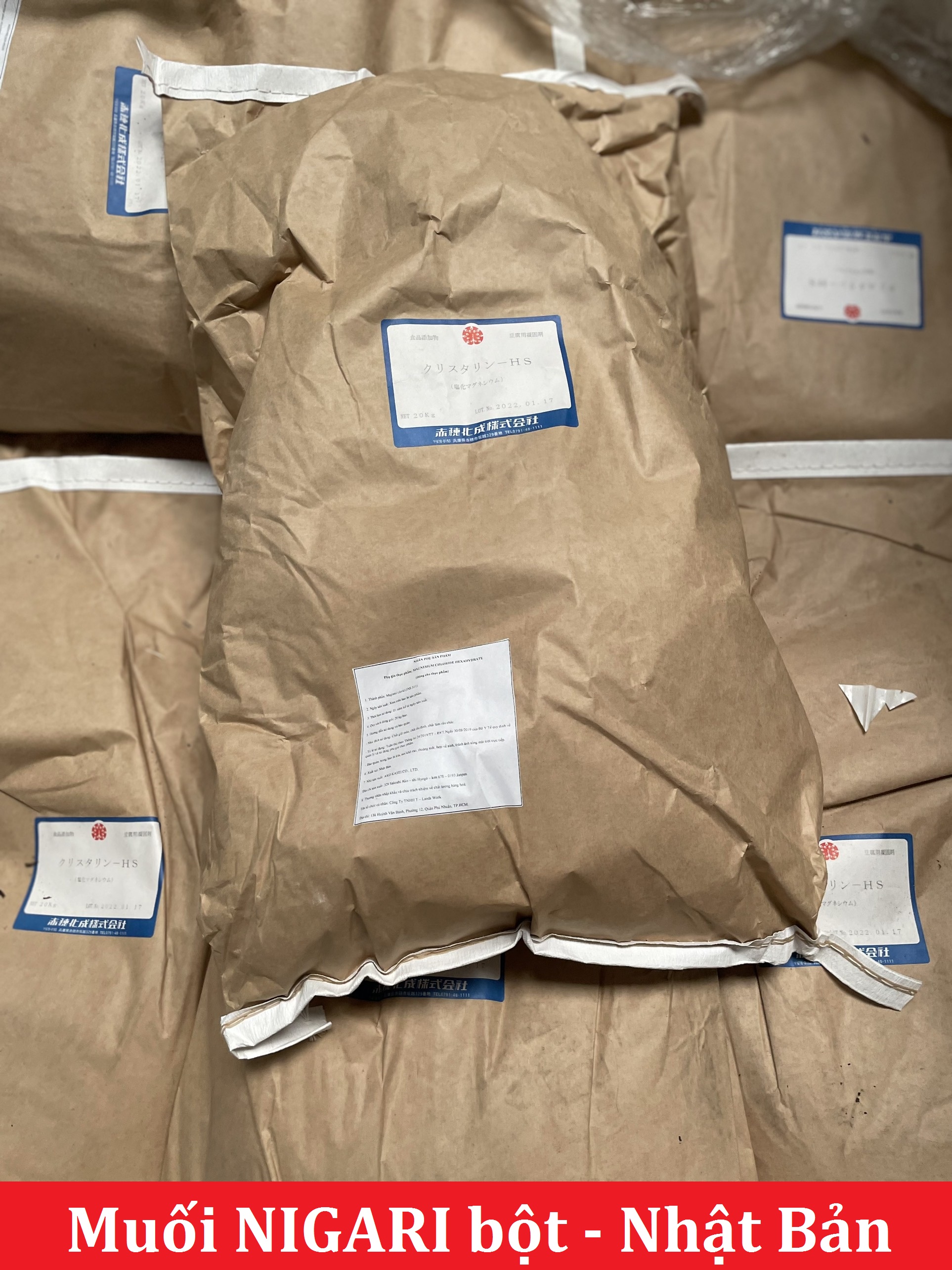 Muối Nigari thực phẩm 500g – Phụ gia tạo đông sữa đậu nành làm đậu hũ, nhập khẩu Nhật Bản