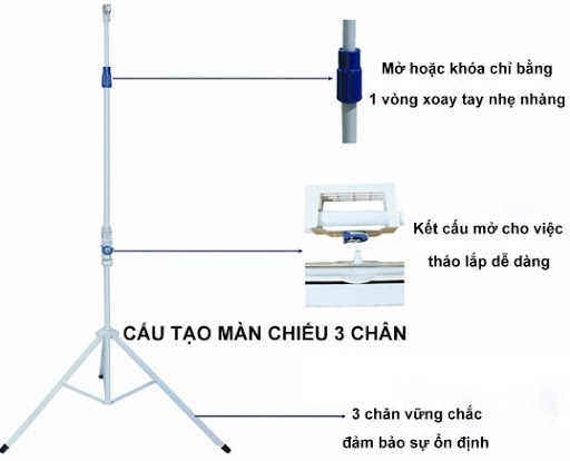 Màn chiếu 3 chân di động 100 inch