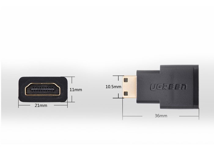 Đầu chuyển Mini HDMI sang HDMI (âm) Ugreen 20101