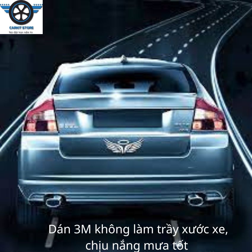 Tem,decan dán trang trí logo xe hơi,Đôi Cánh Thiên Thần 3D