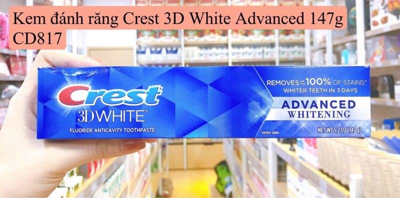 Kem đánh răng Crest 3D White 147g mẫu mới