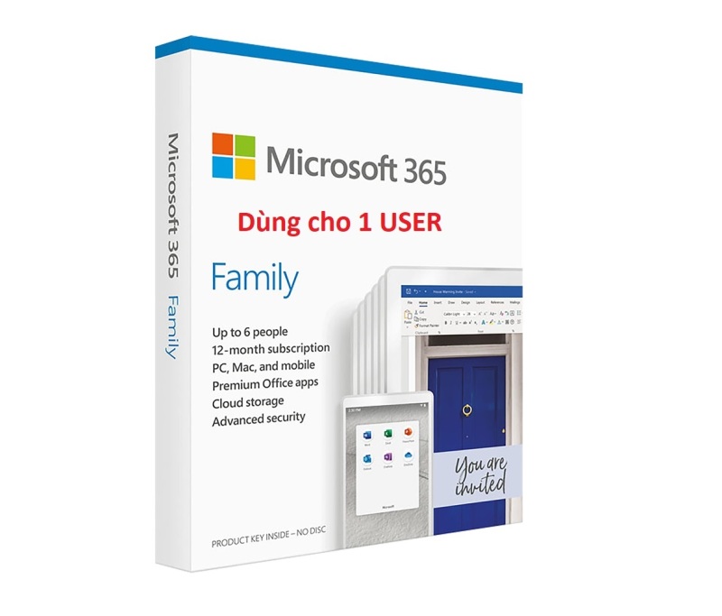 Bảng giá [FREESHIP] Phần mềm Văn phòng Microsoft Office 365 Family – Share 1 User – Kích hoạt bằng link mời tham gia chính hãng Microsoft Phong Vũ