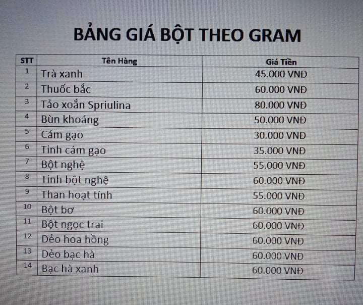 bột bạc hà