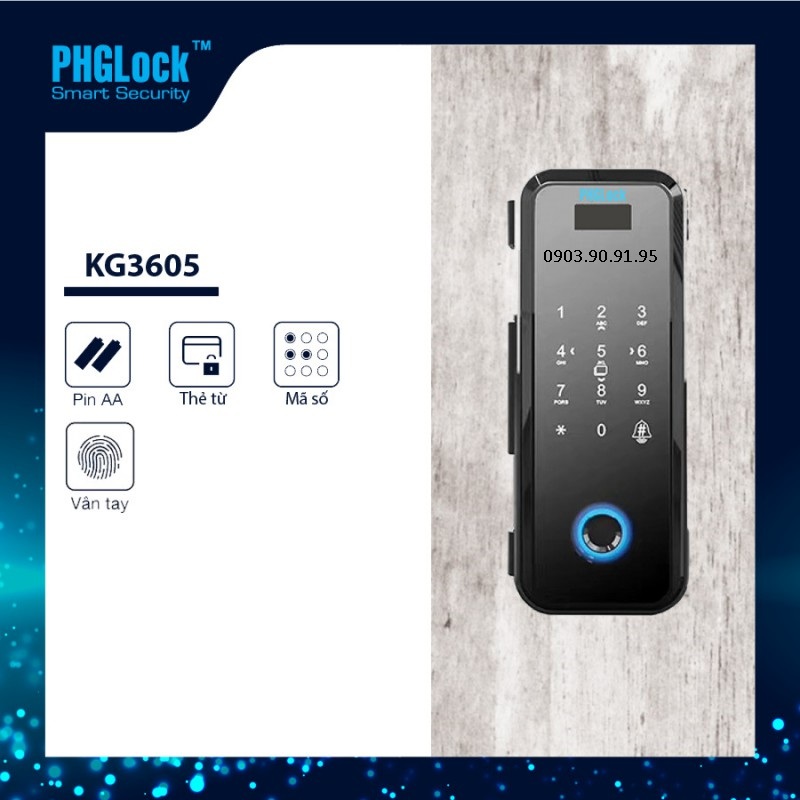 Khóa cửa kính PHGLock KG3605
