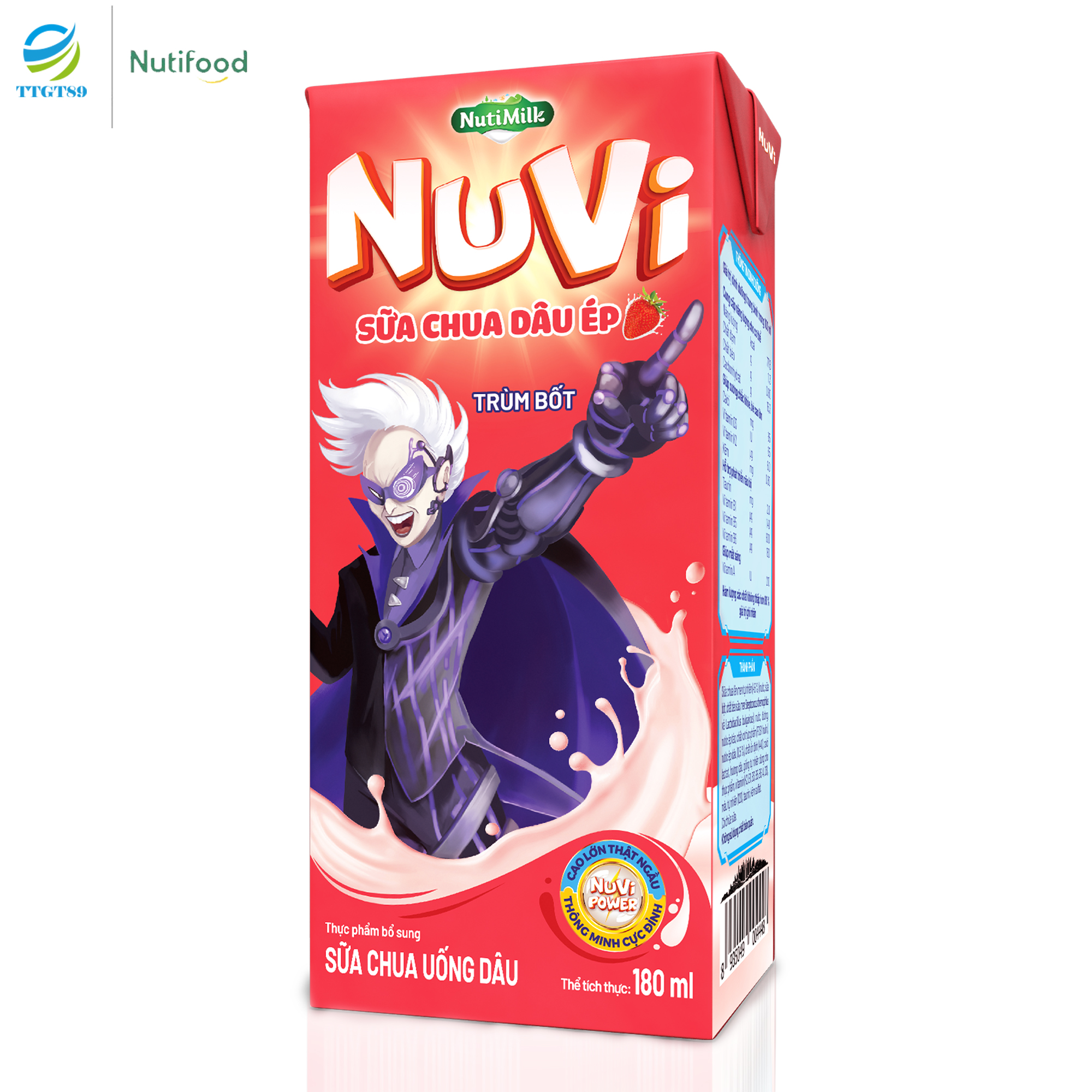 Sữa Nuvi Sữa Chua Uống Dâu Ép 180ml - Thương Hiệu NUTIFOOD