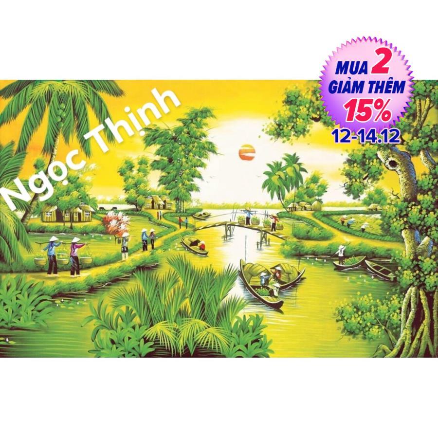 Tranh đính đá đồng quê-88656- 88x62