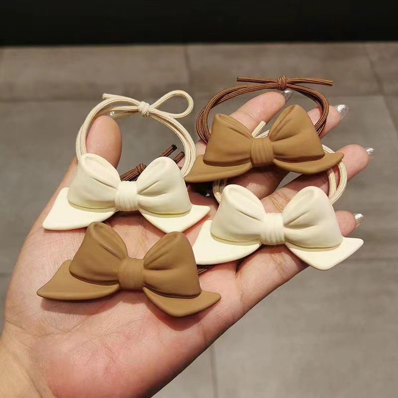 (Mới ) Cột tóc nơ to 3D trà sữa dễ thương Tatitava